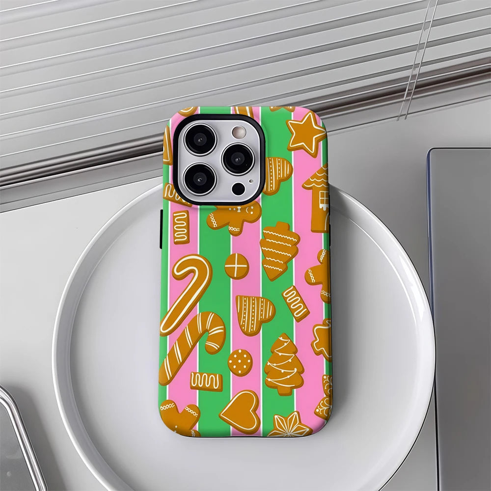 iPhone Gingerbread Stripes Double layer Case