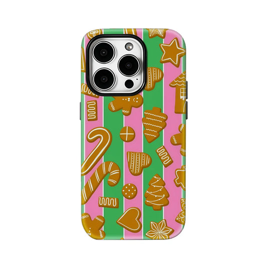iPhone Gingerbread Stripes Double layer Case
