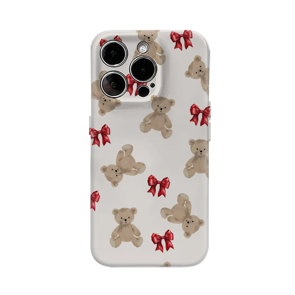 iPhone Teddy Bear & Red Bows Christmas Case